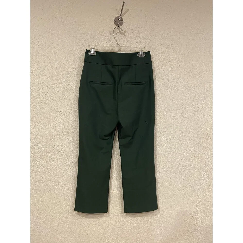 Veronica Beard Pants Womens 6 Green Twill Straight Leg Dress Work USA Trousers